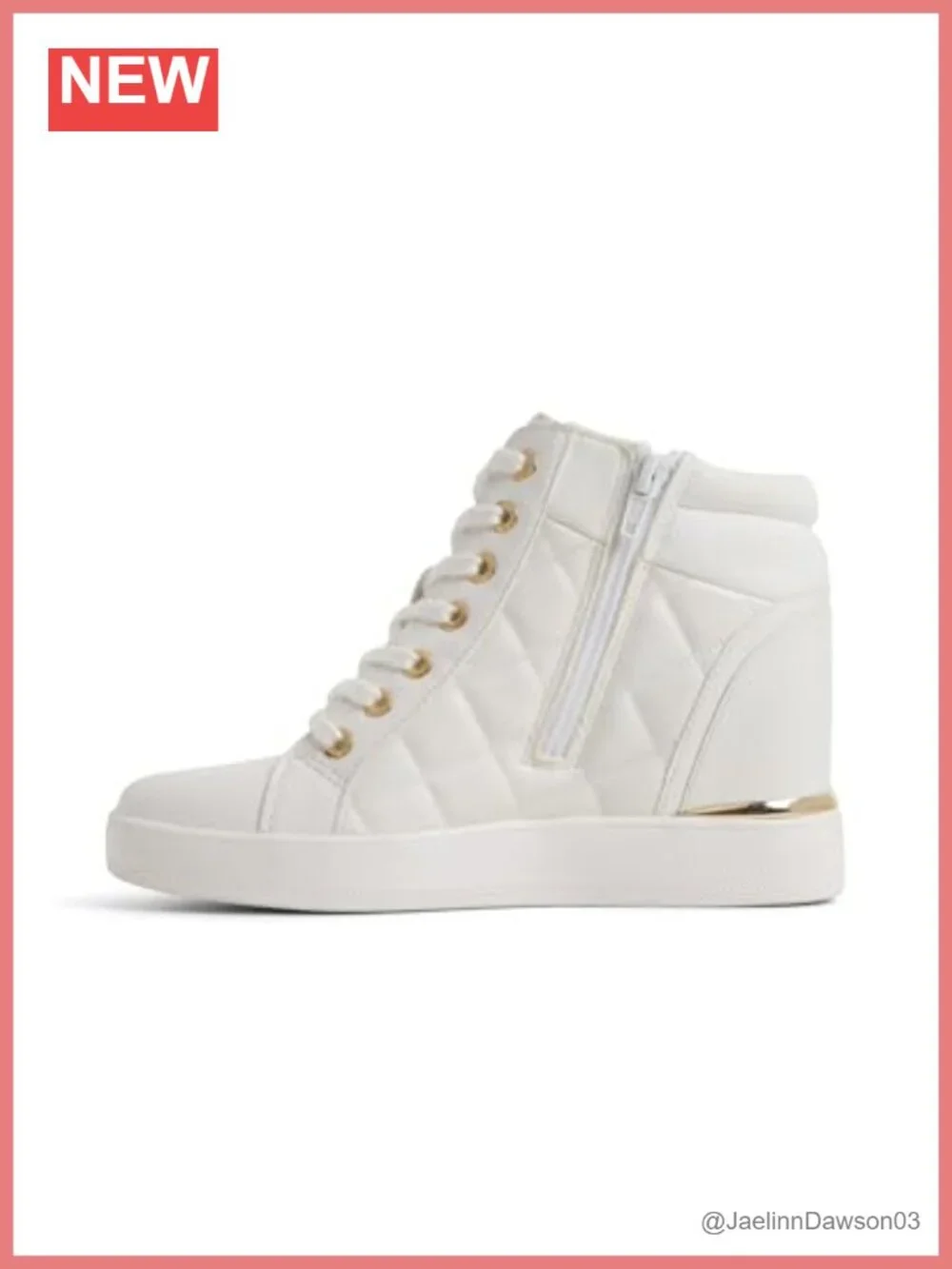 ALDO Ailannah Quilted Lace-Up Wedge Sneaker Women's Size 3